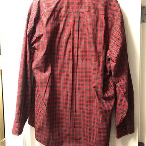 LL bean red fall plaid button down shirt